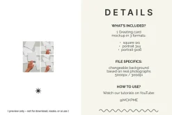 1x1 Many square postcards mockup