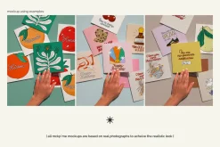 1x1 Many square postcards mockup