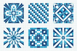 30x3 VINTAGE MOSAIC PATTERNS (BLUE)