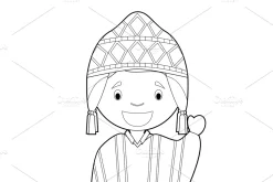 125x Kids of the World for Coloring