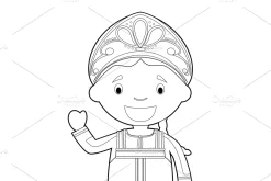 125x Kids of the World for Coloring