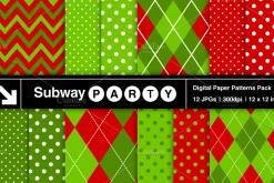 Xmas Chevron, Argyle & Polka Dots