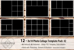 8x10 Photo Collage Template Pack 2