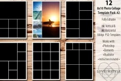 8x10 Photo Collage Template Pack 2