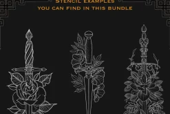 XXL Procreate tattoo stencil bundle