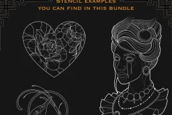 XXL Procreate tattoo stencil bundle