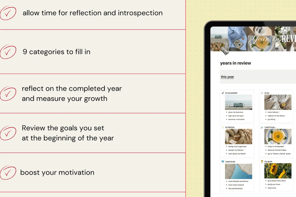 Years in review - Notion template