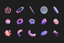 Y2K 3D Geometric Shapes Collection