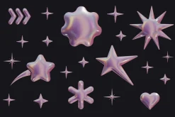 Y2k 3D Shapes Collection