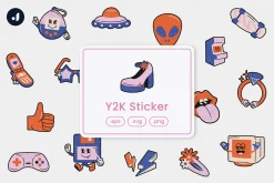 Y2K Stickers Illustration