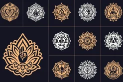 Yoga Symbols Vector Art Set