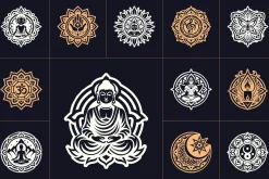 Yoga Symbols Vector Art Set