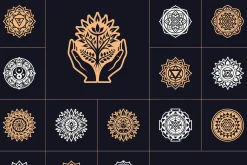 Yoga Symbols Vector Art Set