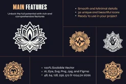 Yoga Symbols Vector Art Set