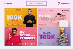 Youtube Thumbnail Bundle (50 PSD)