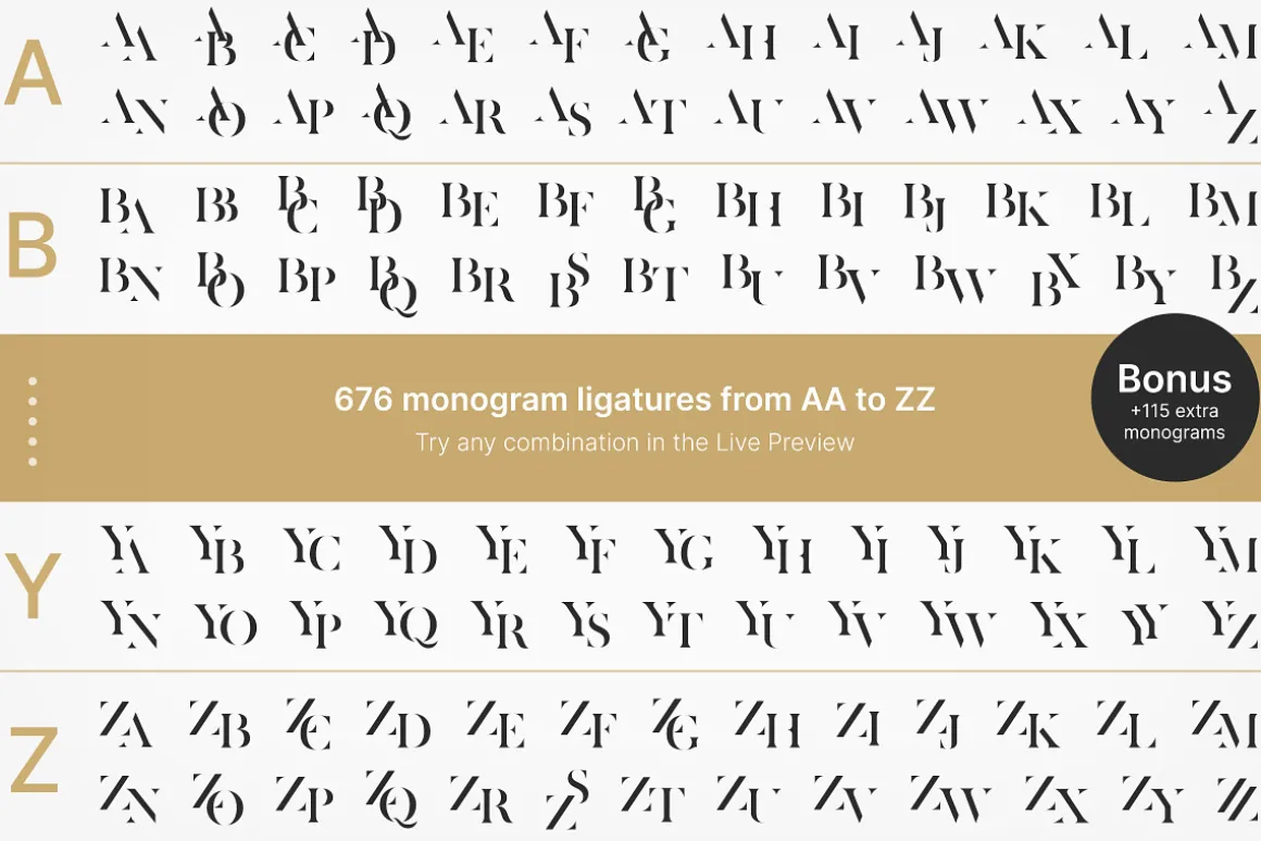 Zerifa – Serif Monogram Font