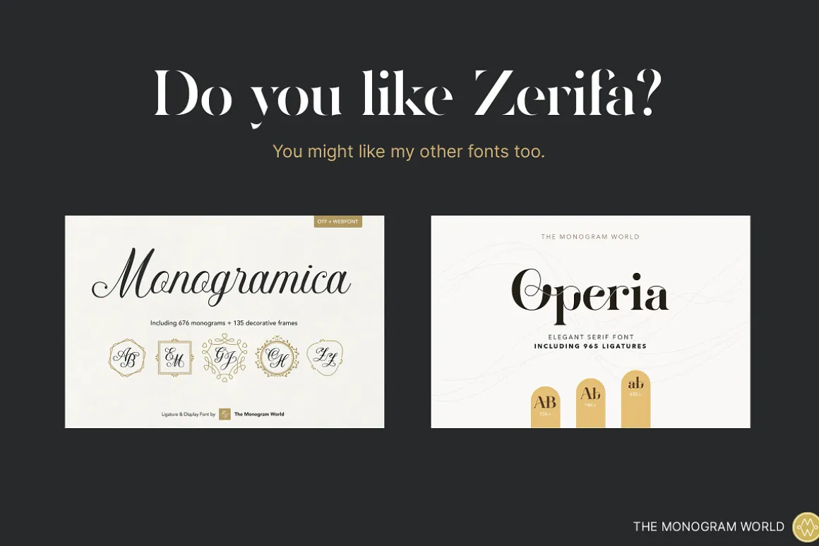 Zerifa – Serif Monogram Font