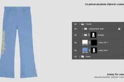 Zipped flare pants mockup