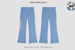 Zipped flare pants mockup