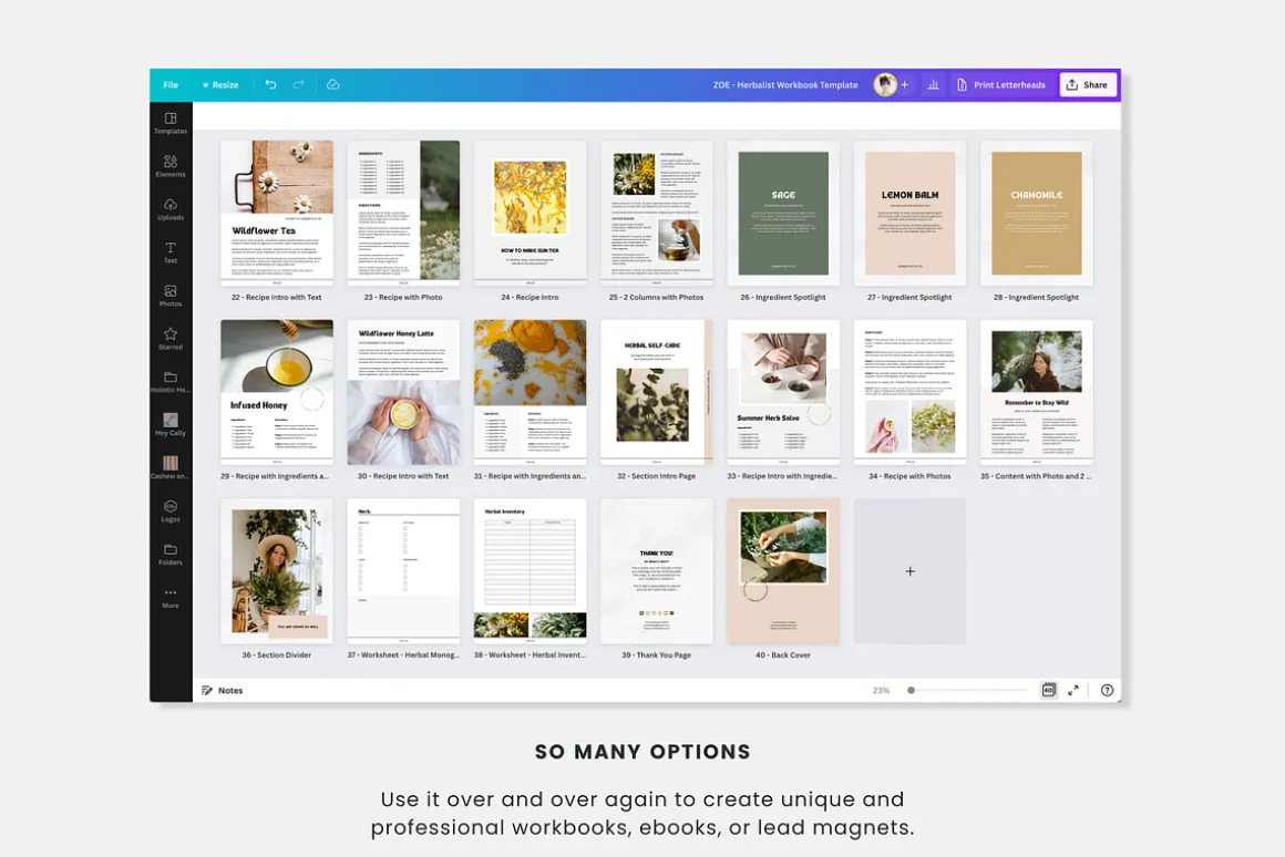 ZOE | Canva Herbalist eBook Template