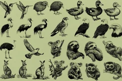 330 ZOO Animals vector illustrations