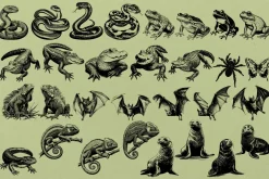 330 ZOO Animals vector illustrations