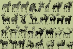 330 ZOO Animals vector illustrations