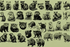 330 ZOO Animals vector illustrations